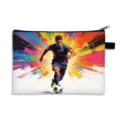 Football theme large capacity pencil case with colorful sports graphic print - Large - Polyester / Style 03