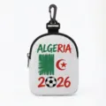 Portable Algeria football theme earphone storage pouch with 2026 design and flag - Oval-Algeria