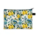 Mediterranean style pouch with vibrant lemon and floral print for makeup storage - 06