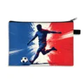 Large capacity soccer pencil case for students with dynamic silhouette athlete print - Style 06