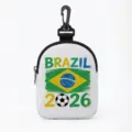 Small Brazil 2026 flag and soccer print storage pouch for earphone and coins bag - Oval-Brazil