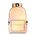 Traumhafter orangefarbener Schulrucksack mit weißem Sternenprint für Schüler im Trend - Orange Gelb Verlauf Sterne Druck