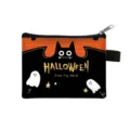 Vue détaillée du porte-monnaie d'Halloween avec motifs de fantômes et chauves-souris. - Fantôme Chauve-souris Orange (08)