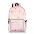 Süßer rosa Schulrucksack mit Herzmuster-Druck und großem Fassungsvermögen Design - Hellrosa Handgezeichneter Herz Druck