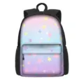 16-Zoll-Rucksack mit großem Fassungsvermögen, buntem Sternenmuster und Farbverlauf - 16 Zoll (42*32*14cm) / Rosa Blau Farbverlauf Sterne (02)