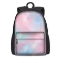16-Zoll-Schulrucksack mit großer Kapazität und pastellfarbenem Galaxien-Aquarelldruck - 16 Zoll (42*32*14cm) / Macaron Farbverlauf Wolke (03)