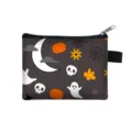 Mini porte-monnaie Halloween avec motif fantôme citrouille et fermeture éclair - Mélange d'Halloween Gris (12)