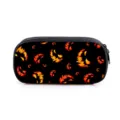 Halloween pompoengezicht bedrukte etui grote zwarte opbergtas voor schrijfbehoeften - Pompoen Smiley Print (11) / Enkellaags Etui