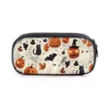 Grote Halloween etui voor potloden met opdrukken van pompoenen spoken en vleermuizen - Feestelijke Collectie Print (13) / Enkellaags Etui