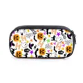 Halloween pennenzak met pompoen- en spookprints, grote capaciteit kantoorbenodigdheden tas - Witte Feestelijke Slogan Print (20) / Enkellaags Etui