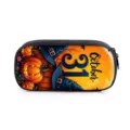 Halloween etui met pompoenprint en October 31 ontwerp voor schoolkinderen zwart - Stijl 25 (Zwart Jack-O-Lantern) / Enkellaags Etui