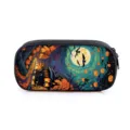 Grote Halloween pennenzak met spookachtige print van pompoenen en vleermuizen voor school - Stijl 27 (Volle Maan Spookkoets Halloween) / Enkellaags Etui
