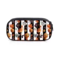 Griezelig Halloween etui met pompoen spook en vleermuis print op streep patroon - Stijl 29 (Zwart Wit Brede Strepen Halloween) / Enkellaags Etui