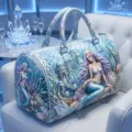 Luxe fantasy reistas met zeemeerminprint, grote capaciteit en gewatteerd design. - Stijl 07