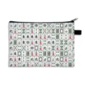 Stylish Mahjong tile print makeup bag with zipper closure for travel and daily use - Style 03 / Large Coin Purse (Polyester)