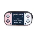 Astuccio grande capacità stile console portatile con bottoni a zampa di gatto - Console di Gioco Stile Tessuto Rosa Bianco Marine (04) / Astuccio a Strato Singolo