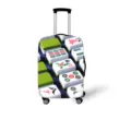 Elastischer Kofferschutzhülle mit traditionellem Mahjong-Fliesen-Musterdruck Design - Größe S (Für 18-20 Zoll Koffer) / Mahjong-Druck Stil 7