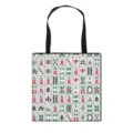 Mahjong-patroon canvas draagtas, een stijlvolle en draagbare boodschappentas voor dagelijks gebruik - Stijl 12 (Grote Handtas)