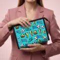 Beauty case azzurro con stampe di calcio e trofei, pratico e alla moda per donne - Stile Calcio Cartoon Blu Lago (03)