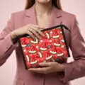 Sommerliche Kosmetiktasche mit Wassermelonen-Print und rotem Karomuster Design - 23x8.5x16.5cm / Wassermelonen-Druck