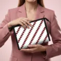 Tragbare Make-up-Tasche mit einzigartigem rotem Baseball-Nahtmuster für die Reise - 23*8.5*16.5cm / Weißer Nahttexturstil (04)