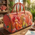 Reisetasche mit großem Fassungsvermögen und lebendigem Meerjungfrau-Print in Koralle - Stil 04 / L