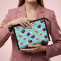 Kulturtasche mit frischem Feigenmuster für Damen, schwarzer Reißverschluss, stilvolle Aufbewahrung - 23x8.5x16.5cm / Feigen-Druck