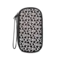 Portable digital accessory storage bag featuring stylish black and white cow print - 19.5*10.5*4.5cm / Black White Cow Print