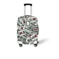 Elastische Kofferschutzhülle mit traditionellem chinesischem Mahjong-Spielstein-Muster - Größe S (Für 18-20 Zoll Koffer) / Traditioneller Mahjong-Allover-Druck