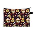 Mexican Day of the Dead storage pouch featuring vibrant skull and guitar patterns - Sugar Skull and Guitar Pattern(10)