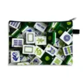 Creative large capacity makeup bag featuring a dense Mahjong tile and tennis ball print - Style 08