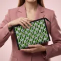 Borsa da trucco portatile con stampa calcio e strisce verdi per organizzazione donne - Stile Calcio a Righe Verticali Verde Nero (07)
