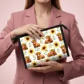 Trousse de toilette avec imprimé vache des Highlands et tournesols pour vos voyages. - 23*8.5*16.5cm / 01 Tournesol Vache des Highlands Blanc