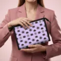Halloween lavender cosmetic pouch with cute black spider and spider web pattern - 23*8.5*16.5cm / Lavender Spider Web