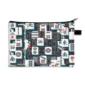 Durable storage pouch featuring a vibrant traditional Mahjong tile print pattern design - Style 14