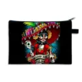 Mexican Day of the Dead themed storage pouch with colorful Catrina skull design print - La Calavera Catrina Goddess-15
