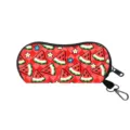 Portable sunglasses case with vibrant watermelon fruit print and convenient hook - 01 Watermelon