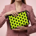 Vibrant lime green travel cosmetic pouch featuring cute black cat patterns and zipper. - 23*8.5*16.5cm / Neon Green Black Cat