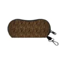 Portable tiger print sunglasses case with zipper closure and black carabiner hook - Tiger Pattern Style (03) / Brown Black Tiger Print