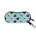 Small fresh fruit fig print sunglasses pouch with a convenient portable hanging hook - 02 Fig