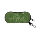 Portable zipper sunglasses case featuring a vibrant green snakeskin animal print design - Snake Pattern Style (04) / Green Snakeskin