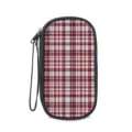 Tragbare Tasche für elektronisches Zubehör mit rot-weißem Karomuster - 19.5*10.5*4.5cm / Rot-Weißes Gitter (06)