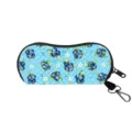 Fresh blueberry print portable glasses pouch with swivel hook and zipper closure - 03 Blueberry