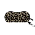 Portable protective sunglasses case featuring a stylish black and tan giraffe animal print - Giraffe Print