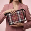 Tragbare rot-blaue karierte Kosmetiktasche mit schwarzem Reißverschluss für die Reise - Einzelpackung / Farbe 12