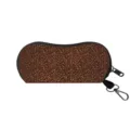 Leopard print sunglasses case with zipper and swivel hook on pure white background - Leopard Print