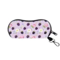 Charming lavender floral and fruit print glasses pouch with secure zipper and portable hook - 06 Blackberry Rose