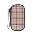 Tragbare Elektronik-Organizer-Tasche mit rotem Karomuster und schwarzer Handschlaufe - 19.5*10.5*4.5cm / Rot-Weiß-Schwarz Karo (09)