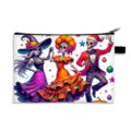 Large capacity Day of the Dead themed makeup bag with festive Mexican skeleton print - Festive Skeleton Trio Style (20)