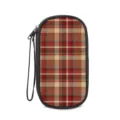 Tragbare Elektronik-Organizer-Tasche im rot-beigen Karomuster mit praktischer Schlaufe - 19.5*10.5*4.5cm / Rot-Beige Karo (10)